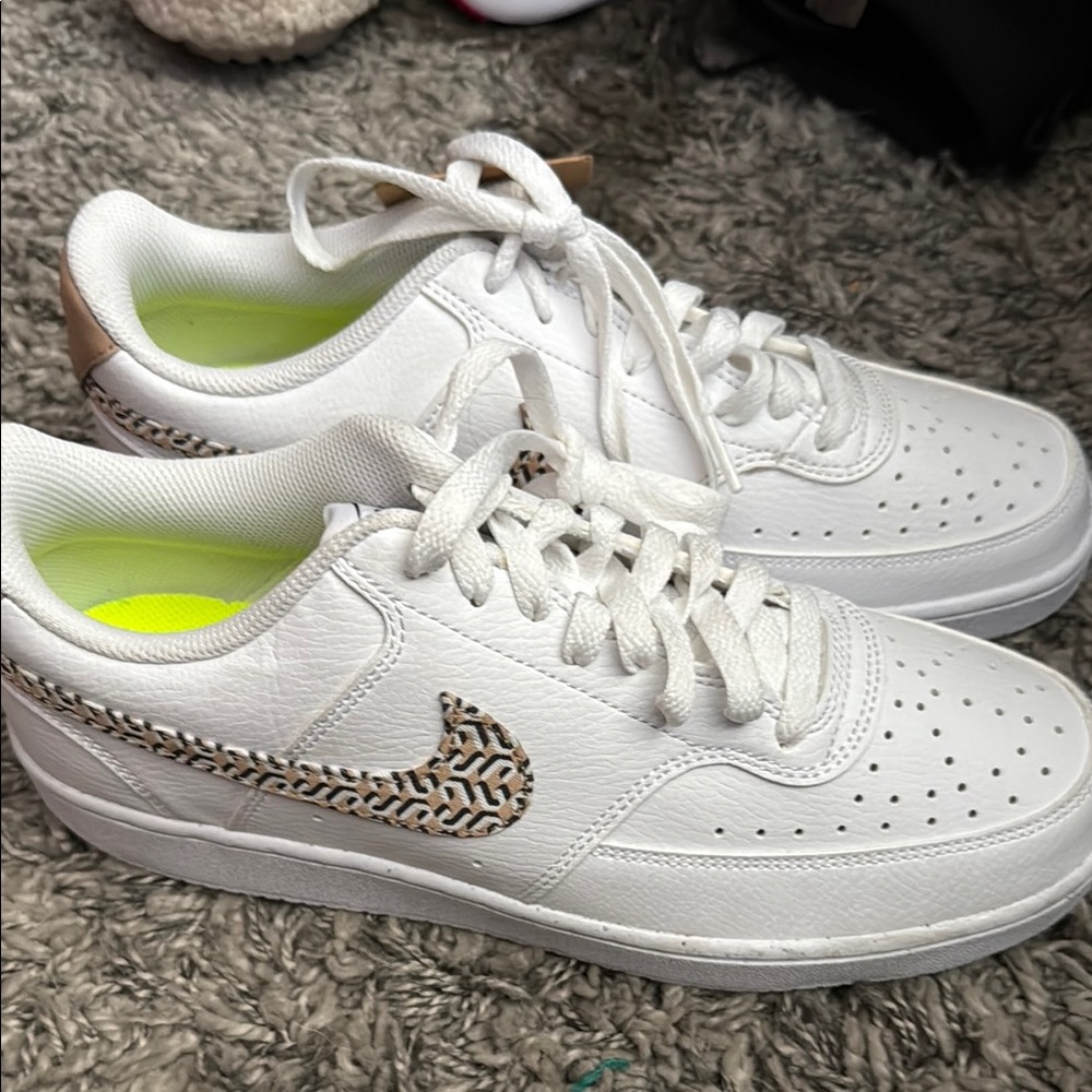 Nike White and Tan Athletic Shoes